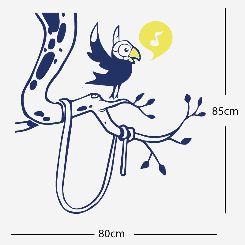 parrot in tree corner wall sticker
