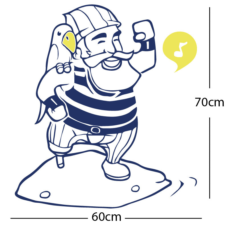 one legged pirate wall sticker