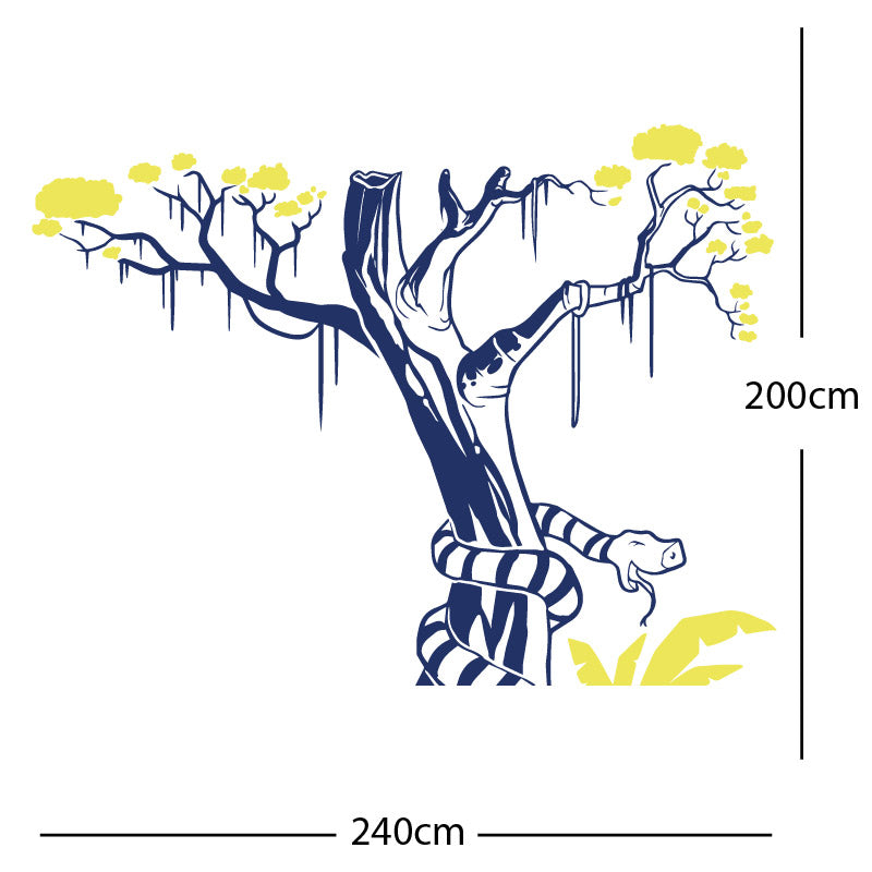 large tree with snake wall sticker