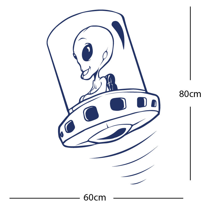 flying saucer alien wall sticker