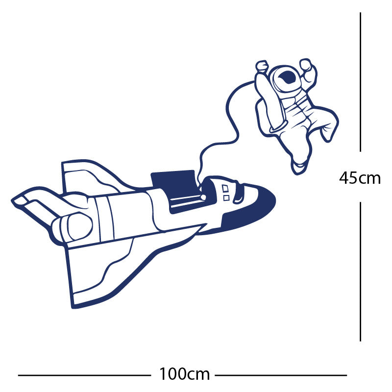 space shuttle with astronaut wall sticker