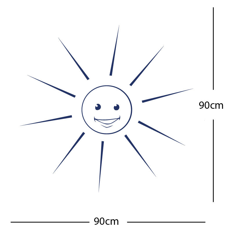 happy sun sunshine face wall sticker