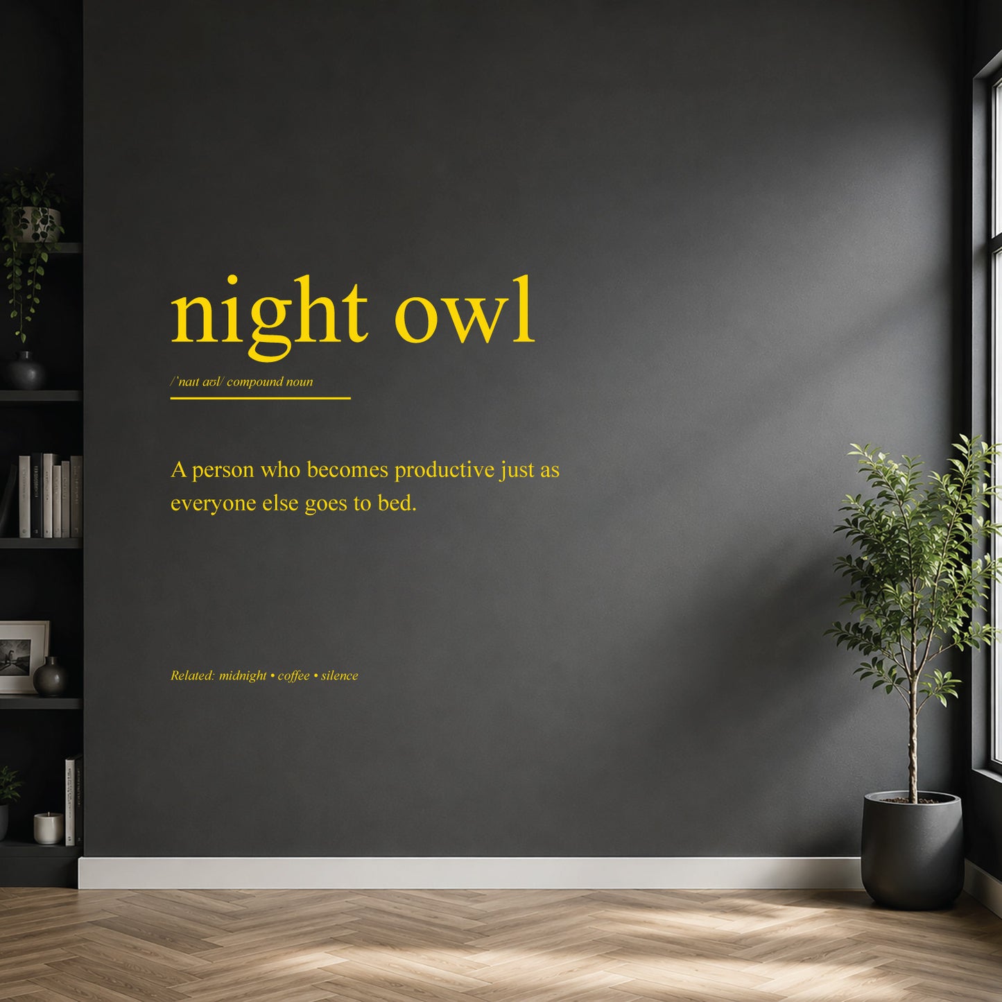 Night Owl dictionary definition wall sticker