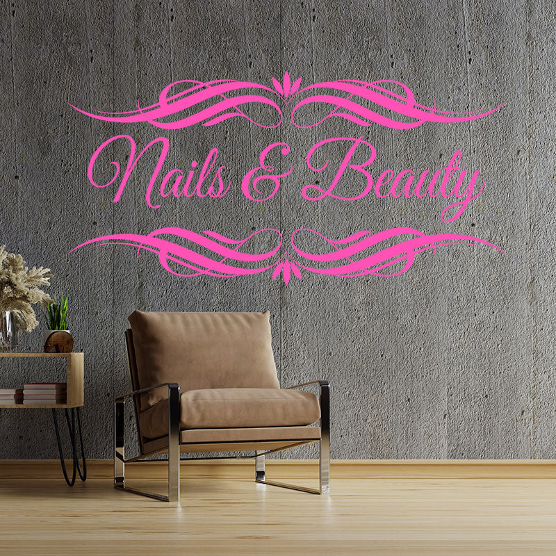 nails beauty salon wall sticker