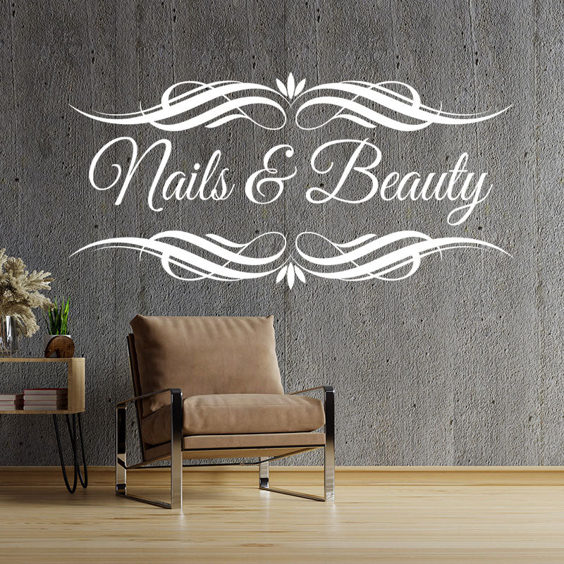 nails beauty salon wall sticker
