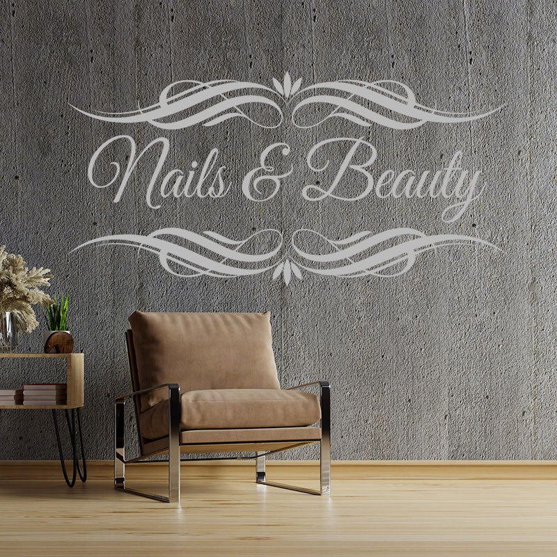 nails beauty salon wall sticker