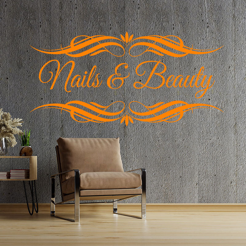 nails beauty salon wall sticker