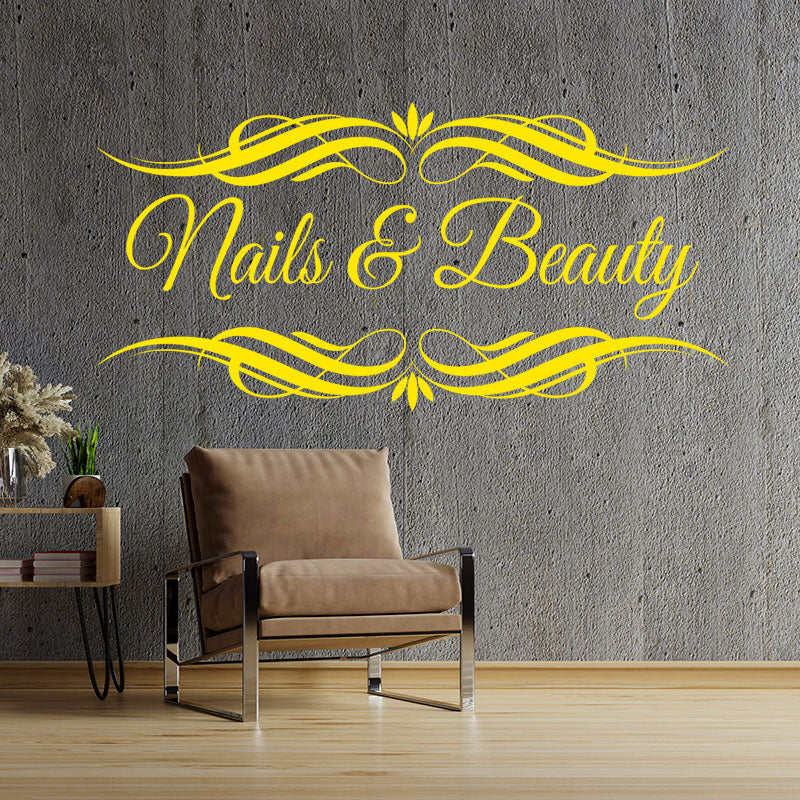 nails beauty salon wall sticker