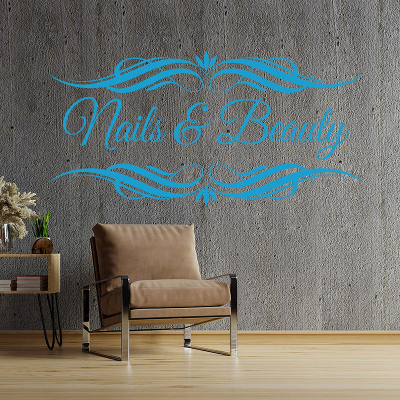 nails beauty salon wall sticker