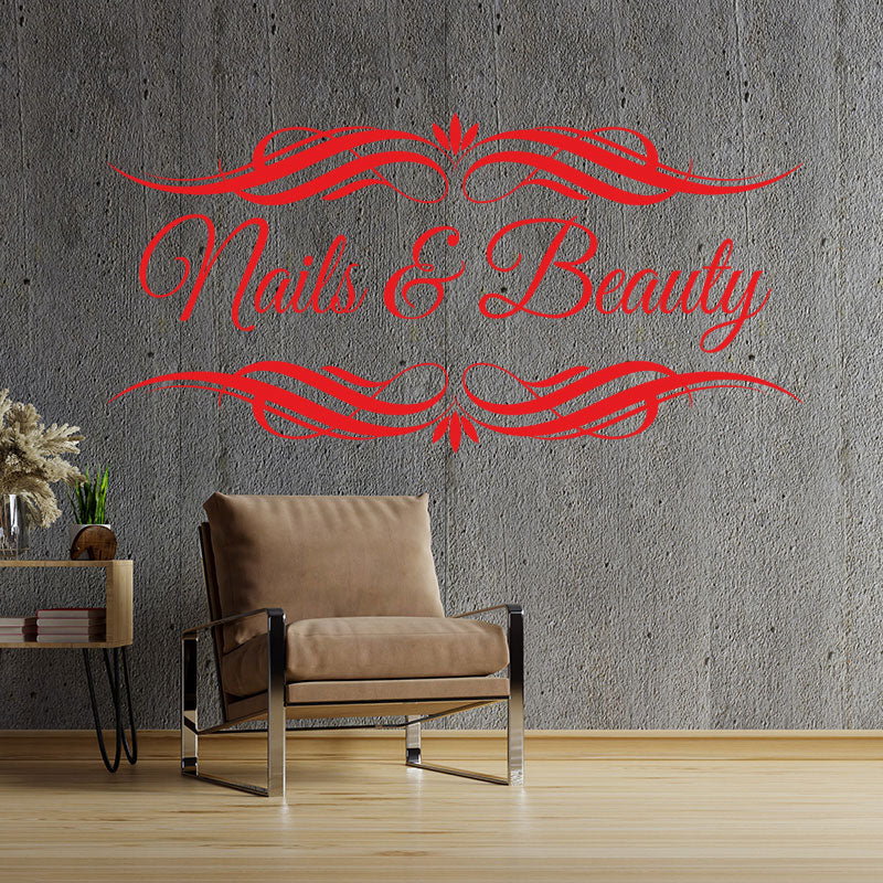 nails beauty salon wall sticker
