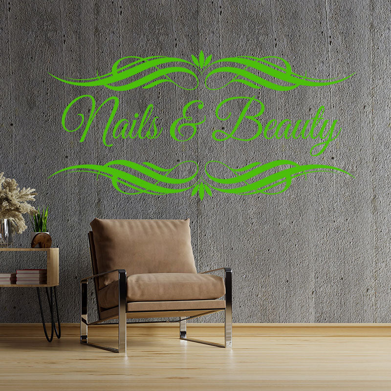 nails beauty salon wall sticker