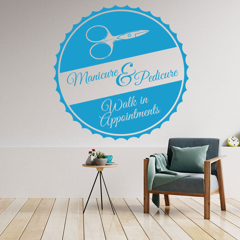 manicure pedicure nail salon wall sticker