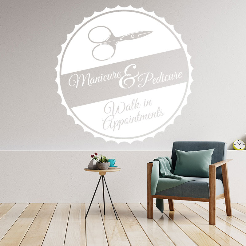 manicure pedicure nail salon wall sticker