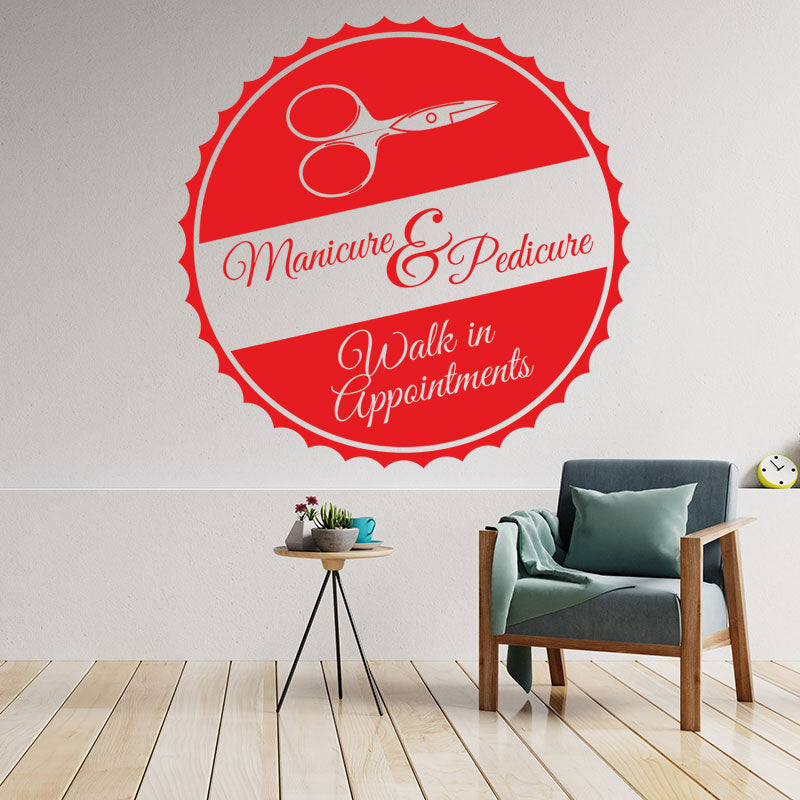 manicure pedicure nail salon wall sticker