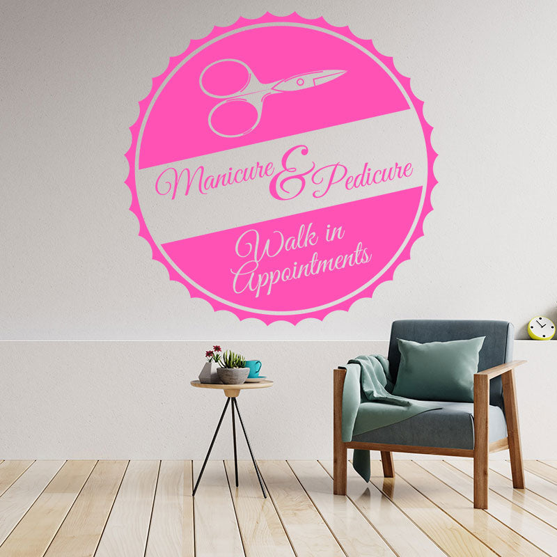manicure pedicure nail salon wall sticker