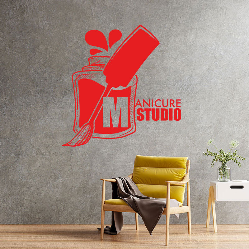 stylish manicure nail salon wall sticker