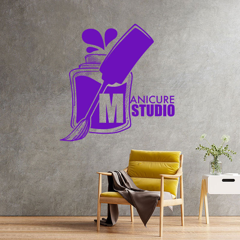stylish manicure nail salon wall sticker