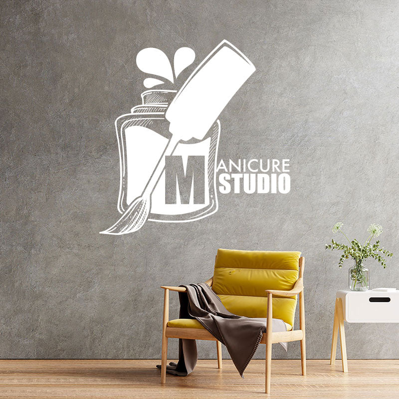 stylish manicure nail salon wall sticker