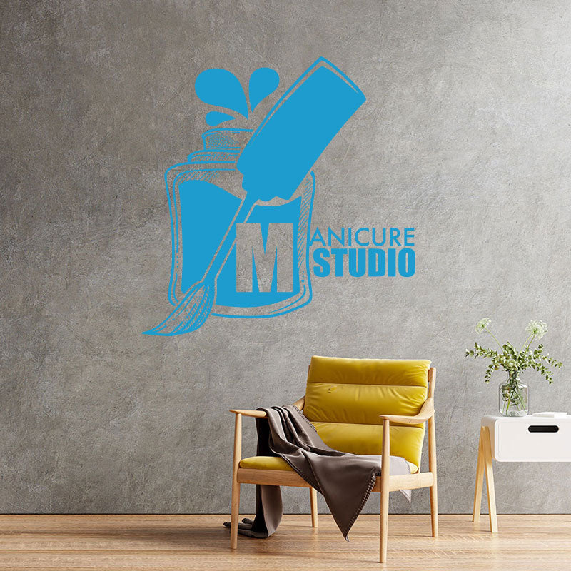 stylish manicure nail salon wall sticker