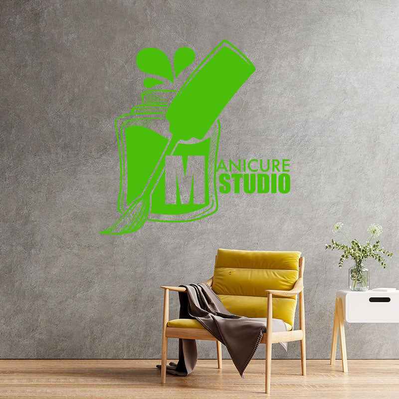 stylish manicure nail salon wall sticker