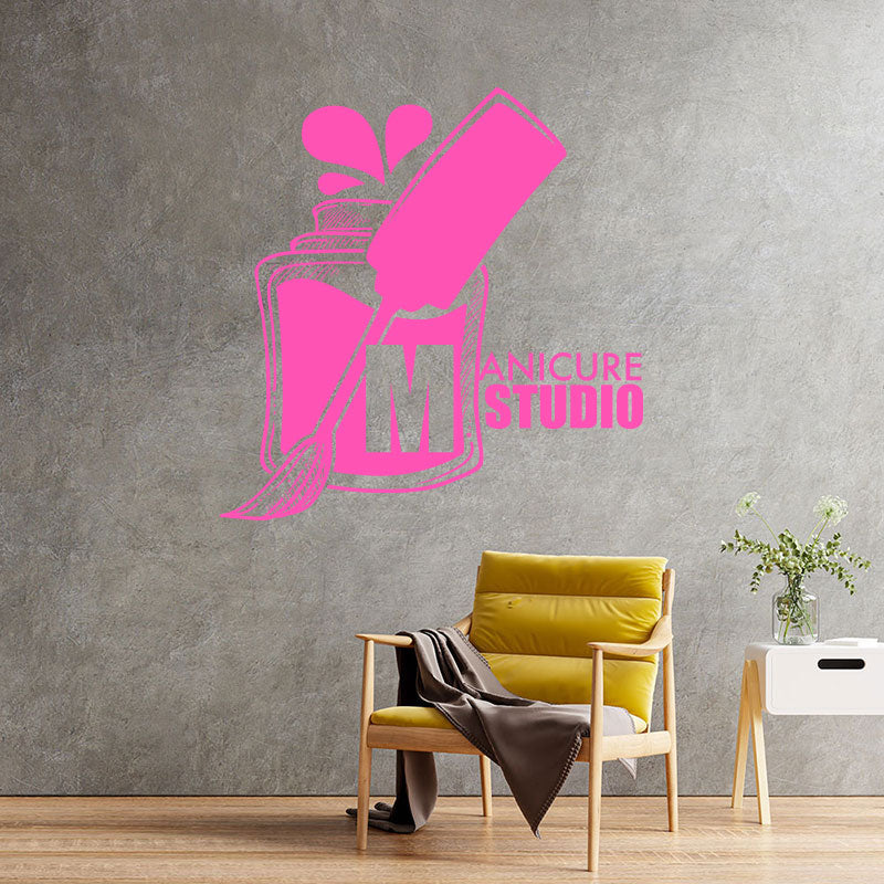 stylish manicure nail salon wall sticker