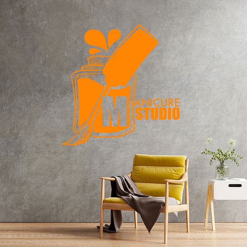 stylish manicure nail salon wall sticker