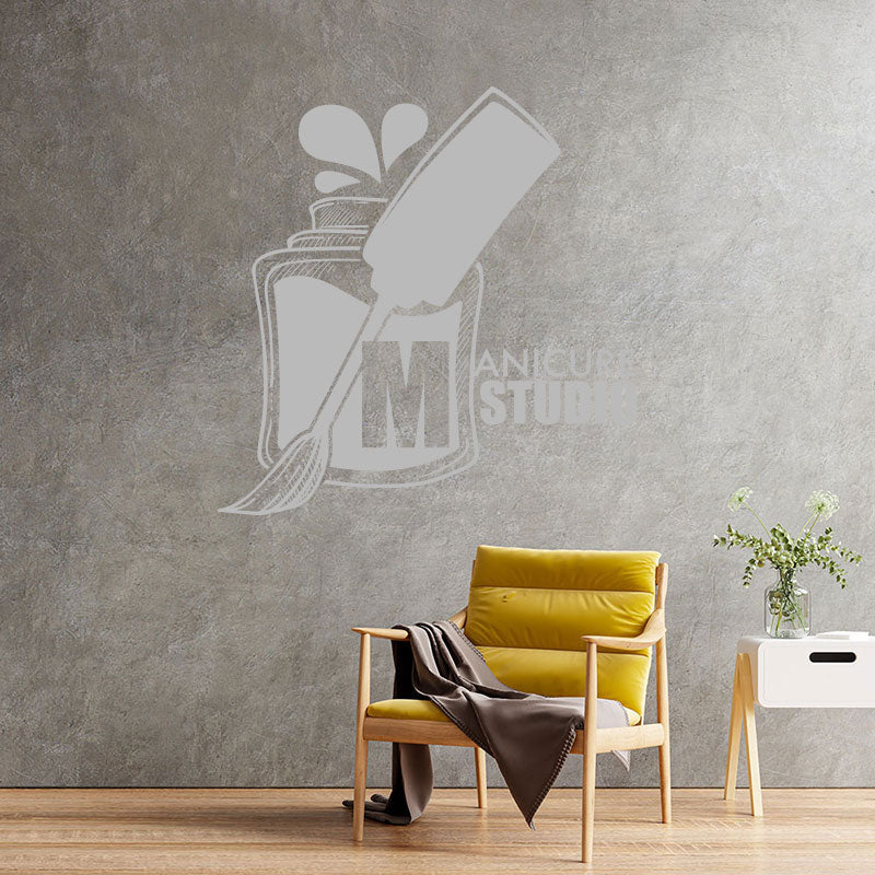 stylish manicure nail salon wall sticker