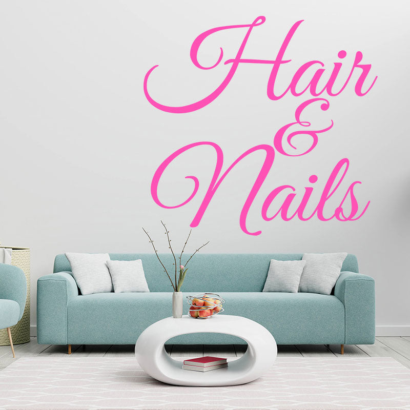 hair nails wall sticker