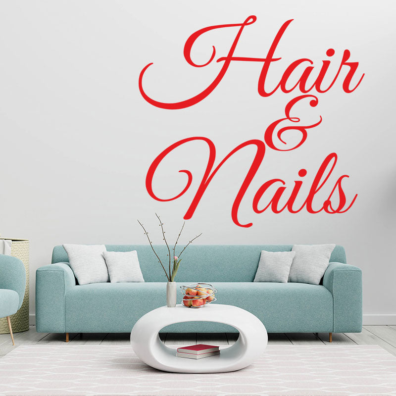 hair nails wall sticker
