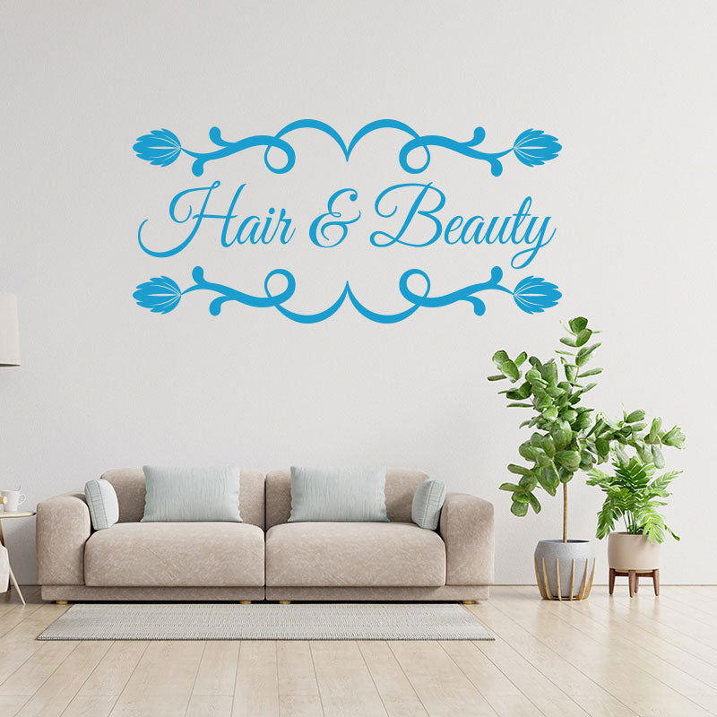 hair beauty salon decal wall sticker