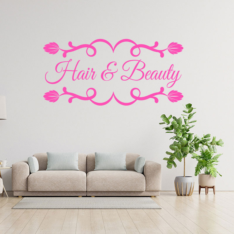 hair beauty salon decal wall sticker
