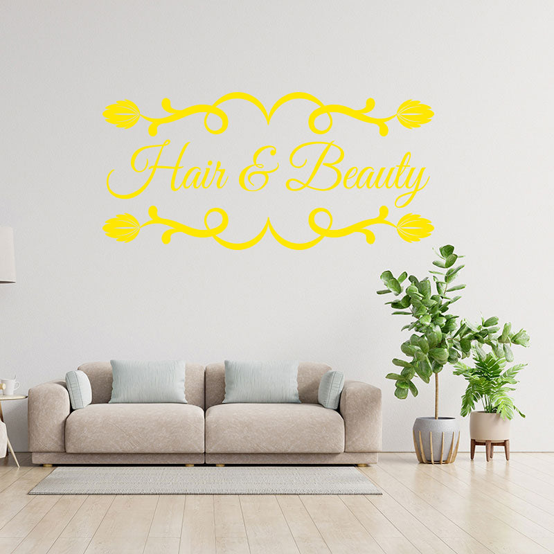 hair beauty salon decal wall sticker