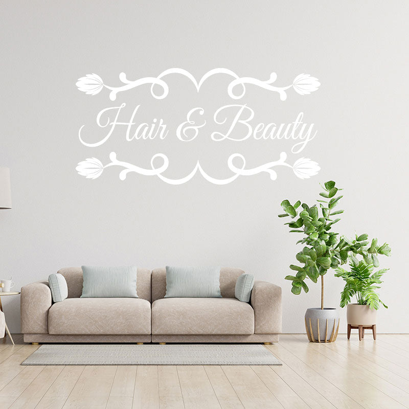 hair beauty salon decal wall sticker