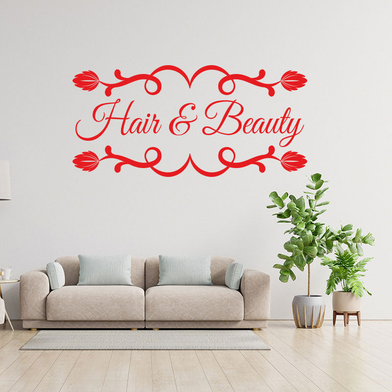 hair beauty salon decal wall sticker