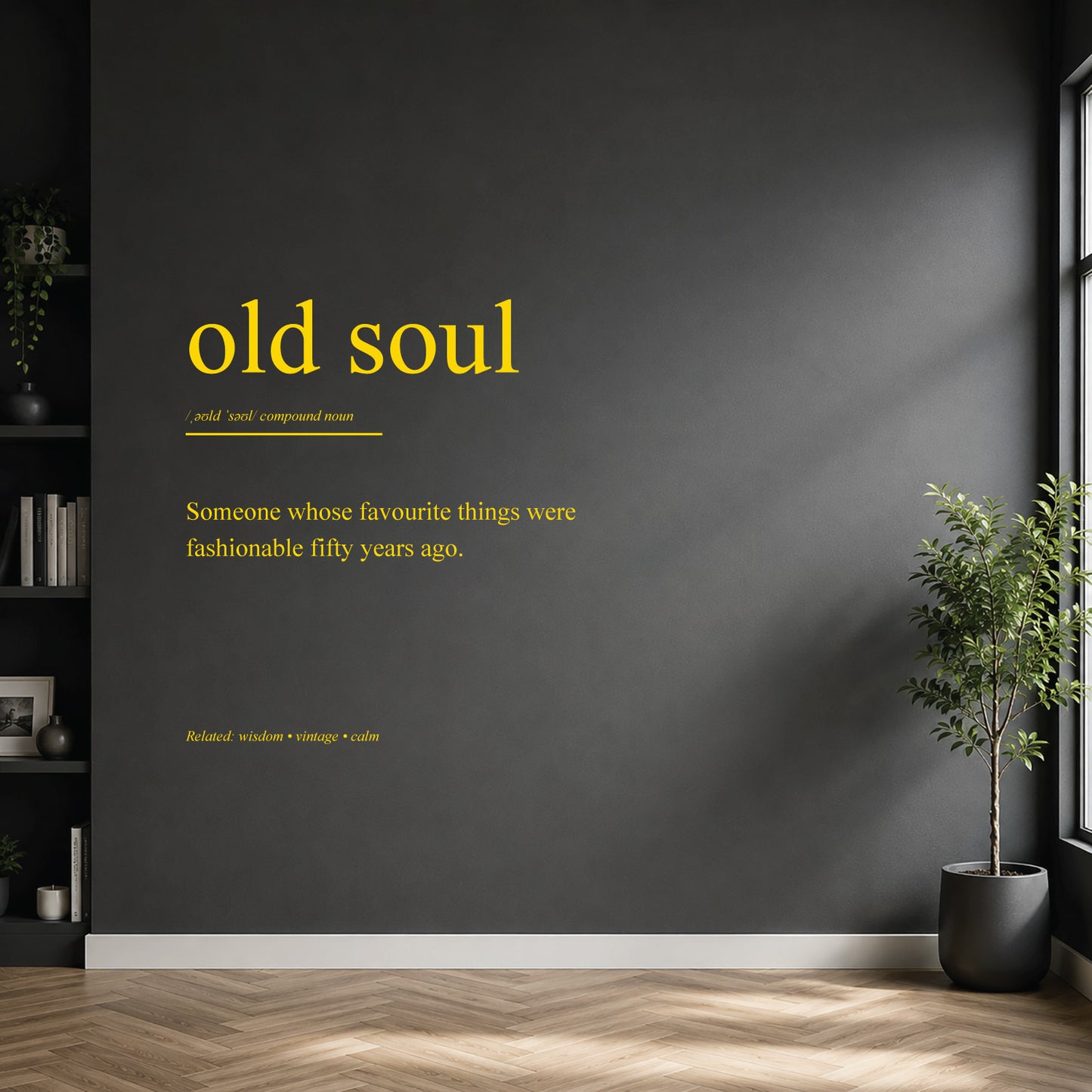 Old Soul dictionary definition wall sticker