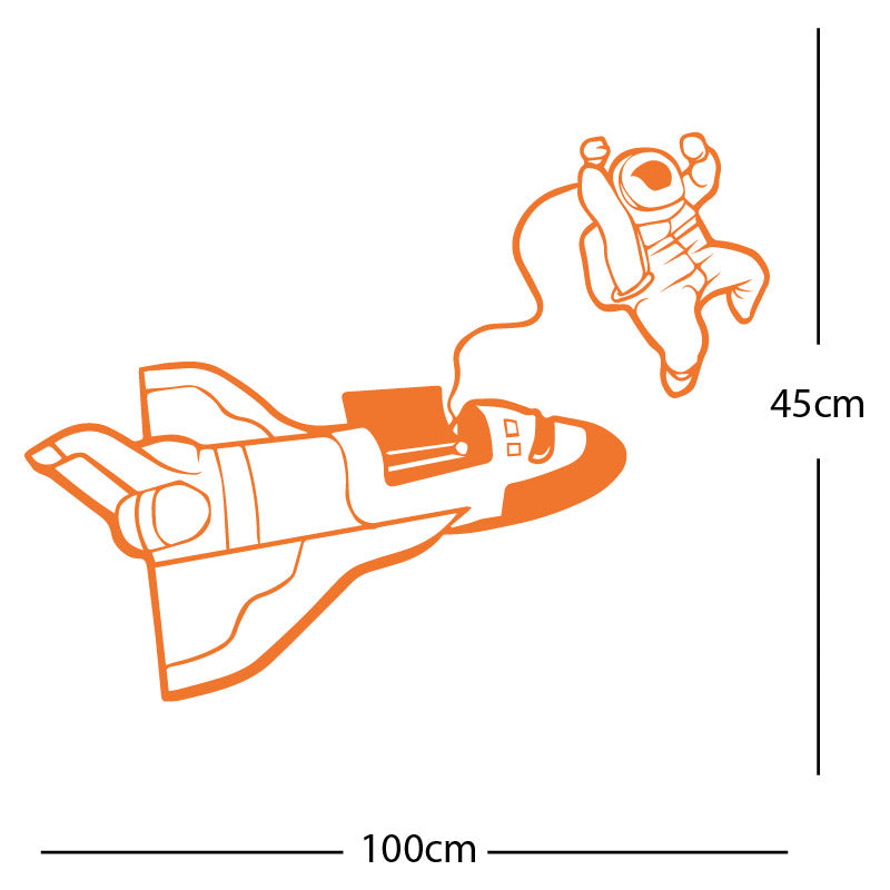 space shuttle with astronaut wall sticker