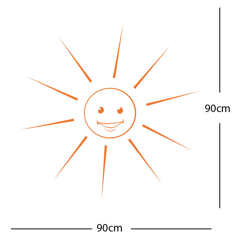 happy sun sunshine face wall sticker
