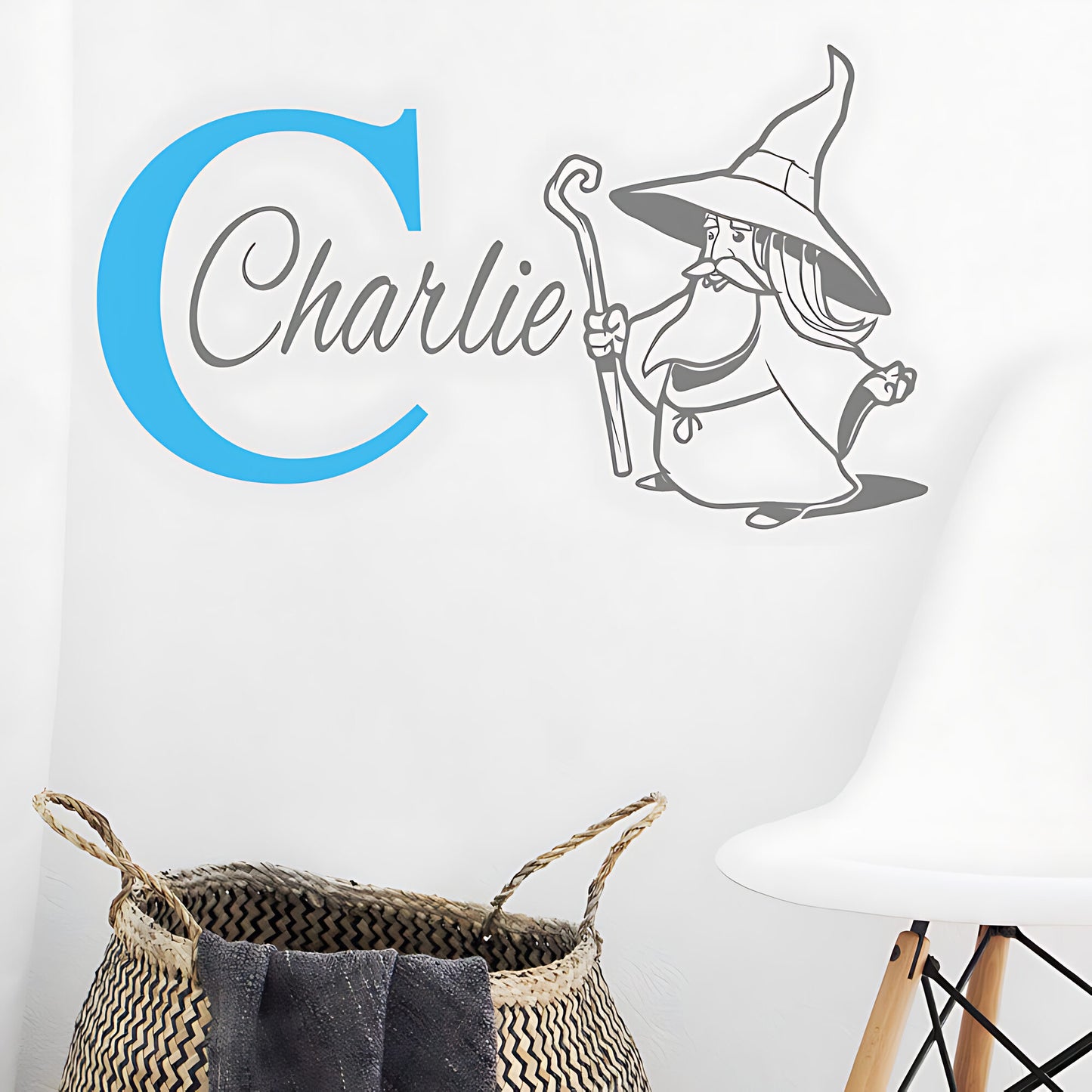 Personalised Wizard Initial Name Wall Stickers & Decals for Kids