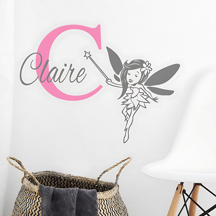 Personalised Fairy Initial Name Wall Stickers & Decals for Kids