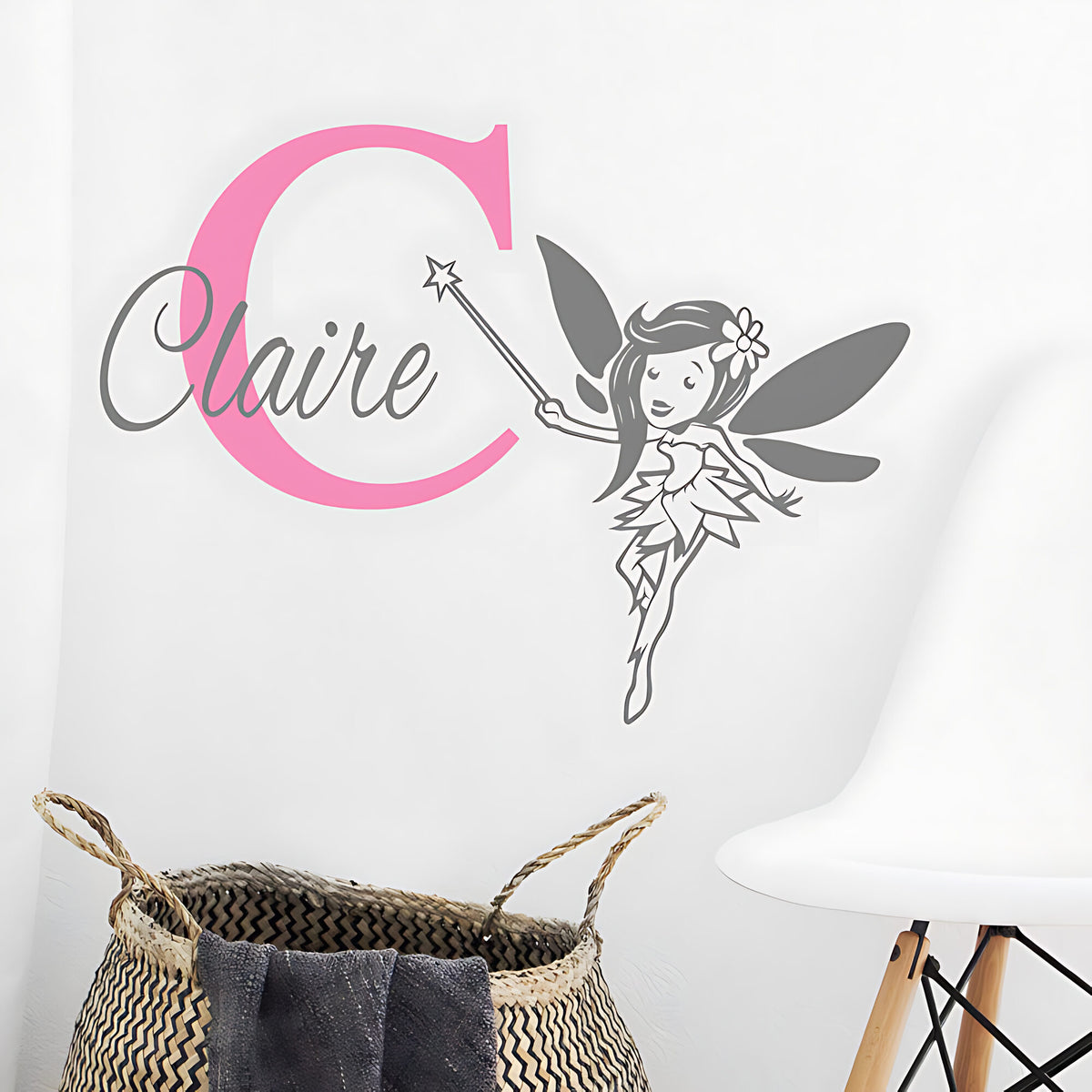 Personalised Fairy Initial Name Wall Stickers & Decals for Kids