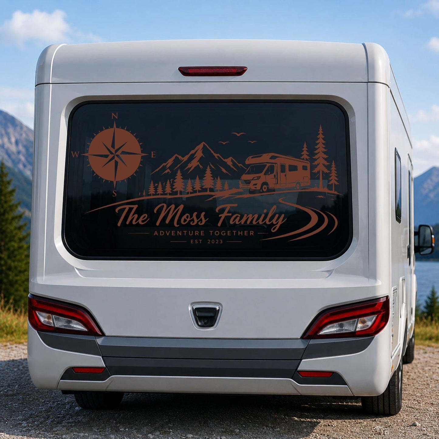 Personalised Caravan Rear Window Sticker