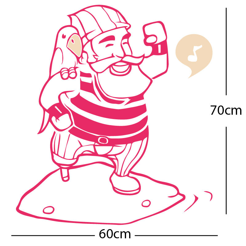 one legged pirate wall sticker