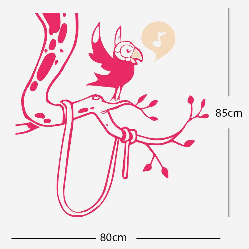 parrot in tree corner wall sticker
