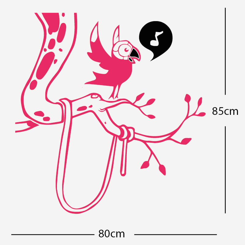 parrot in tree corner wall sticker