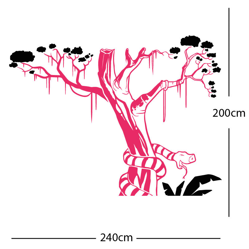 large tree with snake wall sticker