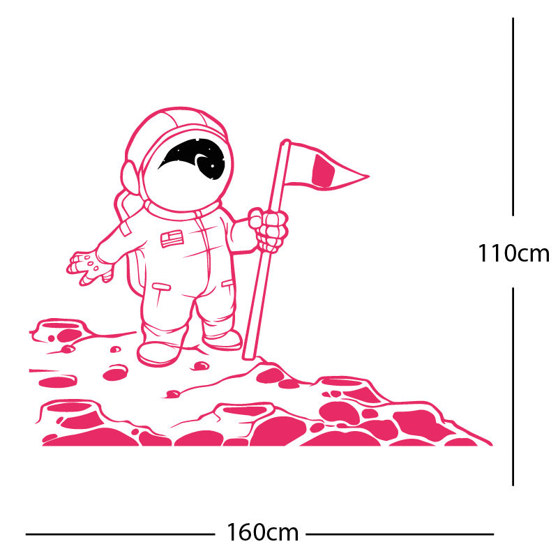 space man on the moon wall sticker