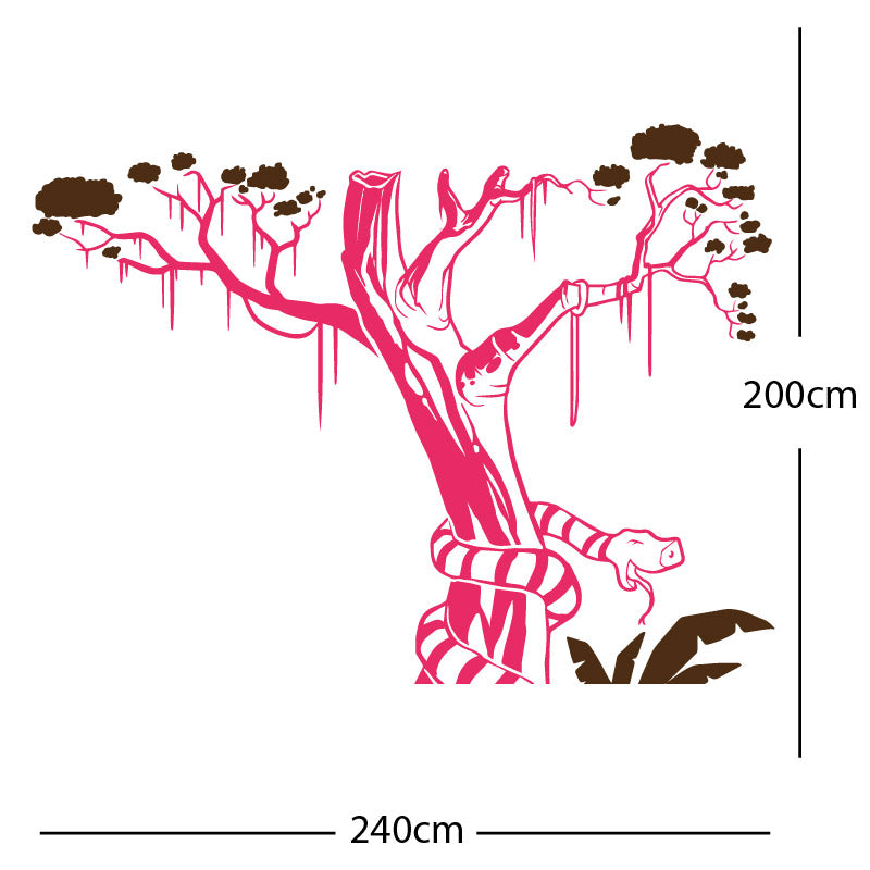 large tree with snake wall sticker