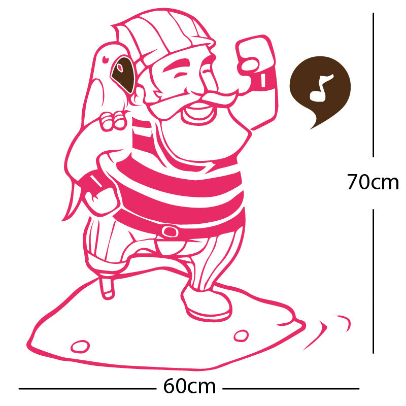 one legged pirate wall sticker