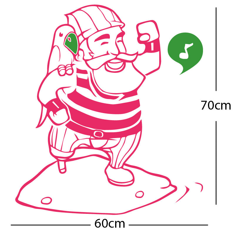 one legged pirate wall sticker