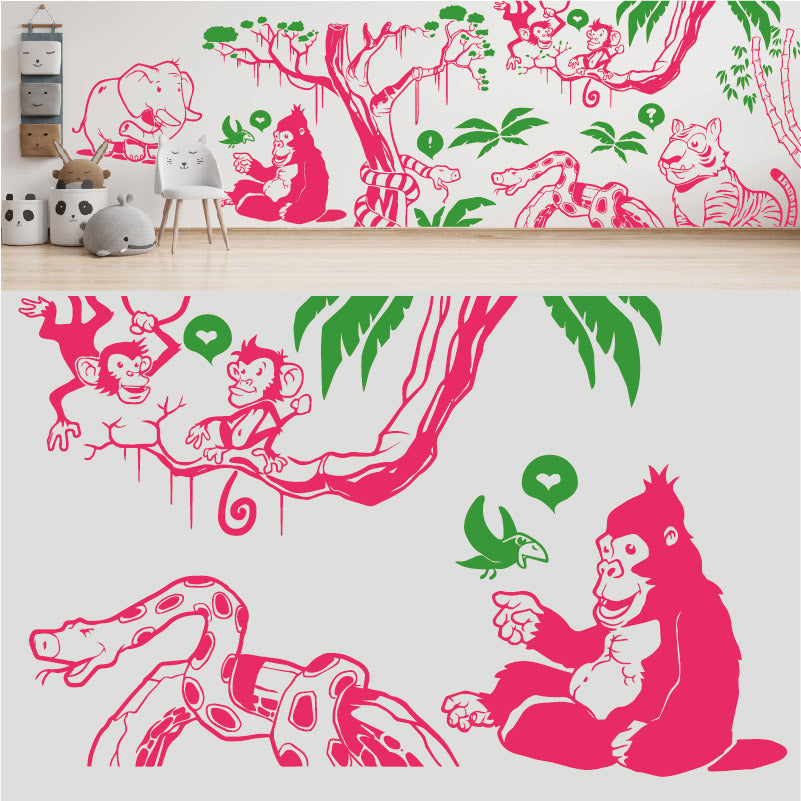 in the jungle complete wall mural wall sticker